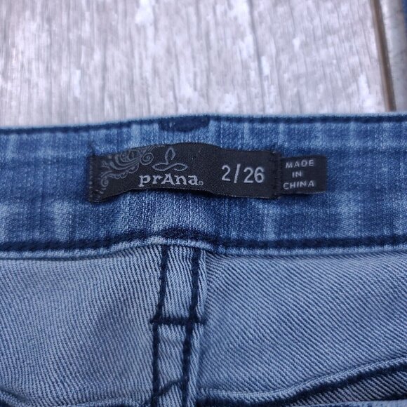 Prana Breathe Womens Kara Jeans Size 2 Blue Wash Low Rise Narrow Straight Pants - Picture 7 of 9